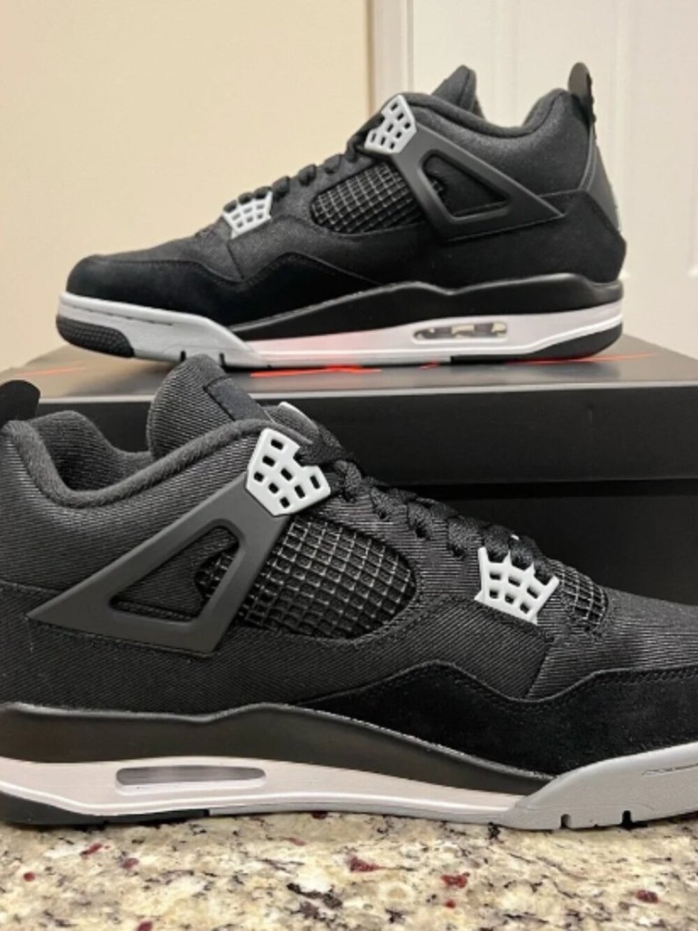 Brand New Air Jordan 4 Retro Black Canvas